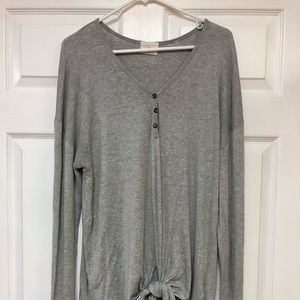 Gray Henley Long Sleeve